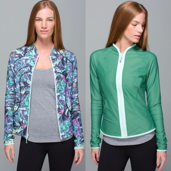 lululemon athletica Jackets & Blazers - lululemon Find Your Bliss Jacket Vintage Green Iridescent Sz 4
